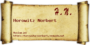 Horowitz Norbert névjegykártya