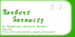 norbert horowitz business card